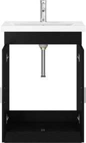 vidaXL Σετ Επίπλων Μπάνιου Μαύρη Δρυς 61 x 40 x 84,5 εκ