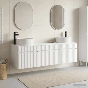 vidaXL Σετ Ντουλαπιών Μπάνιου 3 τμχ. Λευκό 157 x 44,5 x 80 cm