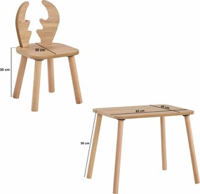 Kid's Table Set Geyik Walnut
