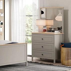 Συρταριέρα Γκρι / Δρυς PECRAL 90.6x48x87.2