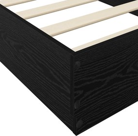 vidaXL Κρεβάτι δαπέδου Μαύρη Δρυς 80 x 200 cm Επεξεργασμένο Ξύλο