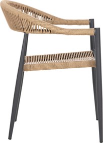 ΠΟΛΥΘΡΟΝΑ ΑΛΟΥΜΙΝΙΟΥ GRET HM5854.02 ΑΝΘΡΑΚΙ PΕ RATTAN ΜΠΕΖ 56x55,5x78Υ εκ.