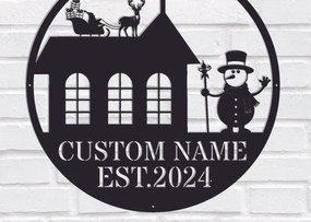 Σετ των 2 Intra απο ξύλο plywood 3mm-4mm πάχος Χριστουγεννιάτικη μεταλλική πινακίδα χιονάνθρωπος Δίασταση 15x15 cm INTRAFABR-112218803