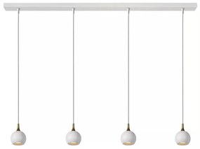 Φωτιστικό Κρεμαστό Lucide 09434-04-31 FAVORI Λευκό (White)|Χρυσό Χρώμα (Gold Coloured)