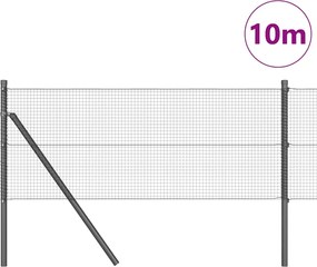 vidaXL Στύλος Περιφράξεων Γκρι 10 x 0,8 μ (16 x 16 χιλ πλέγμα)