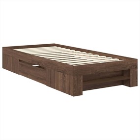 vidaXL Σκελετός Κρεβατιού Καφέ δρυς 80 x 200 cm Επεξεργασμένο ξύλο