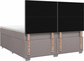 vidaXL Κρεβάτι box spring με στρώμα Taupe 180 x 200 cm Ύφασμα
