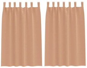 vidaXL Κουρτίνες 2 pcs Ανοιχτό καφέ 175x140εκ. Πολυεστέρας