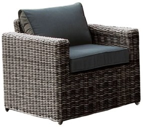 ARIZONA Πολυθρόνα Καθιστικού Κήπου ALU, Wicker Grey Brown, Μαξιλάρια Ανθρακί 77x77x73cm Ε6734,1