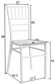 Καρέκλα Tiffany pp σε λευκή απόχρωση 42x40x89εκ 40x46.5x88 εκ.