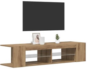 vidaXL Έπιπλο Τηλεόρασης με LED Αρτισιανή Δρυς 135x39x30 εκ Επεξ.Ξύλο