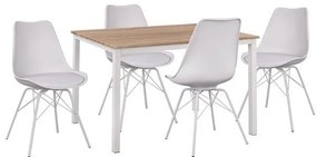 Σετ τραπεζαρίας C11013 5τμχ. με Τραπέζι Sonama 110x70x76εκ. & Καρέκλες Vegas Λευκές