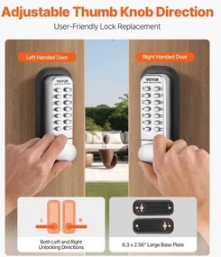 VEVOR Mechanical Keyless Entry Door Lock 14 Key Mechanical Door Lock Single-Side