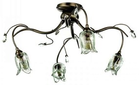 Φωτιστικό Οροφής-Πλαφονιέρα 5223-4/Φ 50x23cm 4xG9 Bronze Inlight Metal, Glass