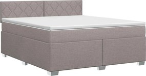 vidaXL Κρεβάτι box spring με στρώμα Taupe 160 x 200 cm Ύφασμα