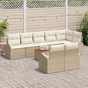 vidaXL Σετ Καναπέ Κήπου 9 pcs Beige, λευκό