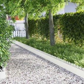 vidaXL Περιγράμματα γκαζόν 30 pcs 103 x 0,05 x 22 εκ Ατσάλι Λευκό