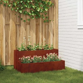 vidaXL Γλάστρα Κήπου Σκ rusty 100 x 60 x 45 εκ