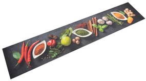 Χαλί Κουζίνας Πλενόμενο Σχέδιο Μπαχαρικά 60 x 300 εκ. Βελούδινο - Πολύχρωμο