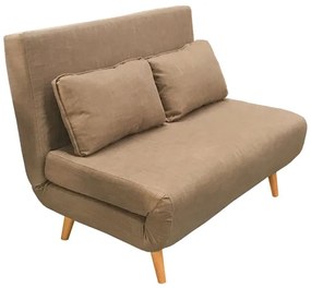 Καναπές-Κρεβάτι Διθέσιος SARA Καφέ Ύφασμα 120x89x88cm
