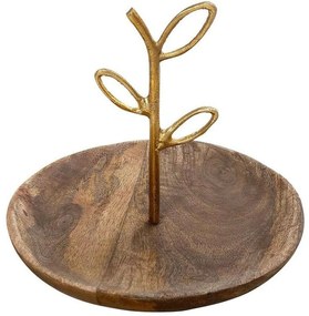 Διακοσμητική Πιατέλα FRI106K2 20x20x17cm Brown-Gold Espiel Metal,Wood