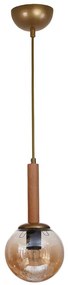 Φωτιστικό Οροφής 534LUN6211 Φ15x80cm 1xE27 40W Oak-Gold Opviq
