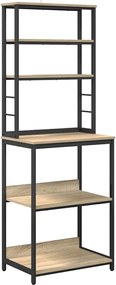 vidaXL Ράφι Κουζίνας Δρύς Sonoma 60 x 40 x 168 εκ Επεξεργασμένο ξύλο