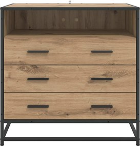 vidaXL Ντουλάπι με Συρτάρια 3-Συρτάρι Artisan δρυς 70 x 41 x 70 εκ