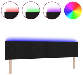 vidaXL LED Κεφαλοκάλυμμα Σχεδίαση Διαμαντιών Μαύρο 200 εκ. Ύφασμα
