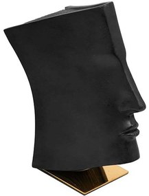 Διακοσμητική Φιγούρα Face 374-224-325 25x16x30cm Black-Gold Πολυρεσίνη