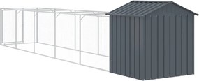 vidaXL Σπιτάκι Σκύλου με Οροφή Ανθρακί 117x609x123 εκ. Γαλβαν. Χάλυβας