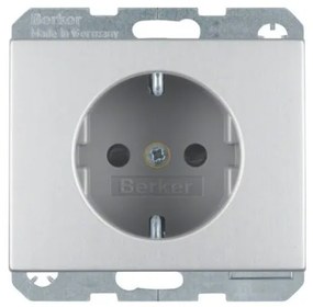 Πρίζα Σούκο Ασφαλείας Αλουμίνιο Berker K.5 41357003 Hager-41357003-Αλουμίνιο 41357003