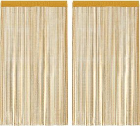 vidaXL Κουρτίνες String 2 τεμάχια Χρυσό 140x250 cm