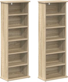 vidaXL Ντουλάπα CD 2 τμχ. Sonoma Δρυς 60 x 17 x 92 εκ.