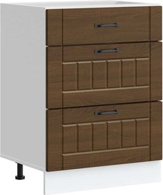 vidaXL ντουλάπι βάσης κουζίνας Lucca Καφέ Δρυς κατασκευασμένο ξύλο