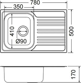 Fortinox Valley 25100 (78x50) - Νεροχύτης κουζίνας