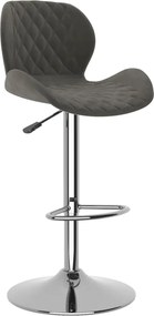 vidaXL Σκαμπό Μπαρ 2 τεμ. Σκούρο Γκρι Βελούδινα