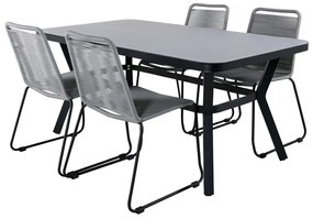 Σετ Τραπέζι και καρέκλες Dallas 2120, Spraystone, Μέταλλο, Σχοινί | Epipla1.gr