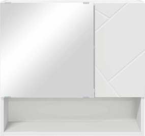 vidaXL Ντουλάπα Καθρέφτη Λευκό 59 x 17 x 55 cm Επεξεργασμένο ξύλο