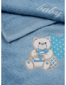 Σετ πετσέτες κεντητές Heart 10 Blue/Blue