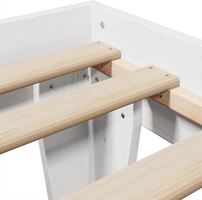 vidaXL Σκελετός Κρεβατιού Χωρίς Στρώμα Λευκό 100x200 εκ. Μασίφ Πεύκο