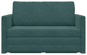vidaXL Κρεβάτι Σε Σοφάκι 2-σε-1 Σκούρο Πράσινο 124x204x61 εκ Βελούδο