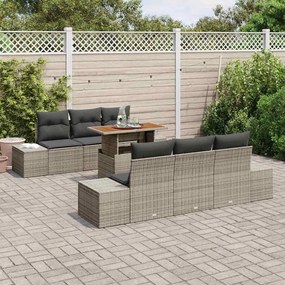 vidaXL Σετ Καναπέ Κήπου με αποθήκευση 7 pcs Γκρι Πολυ ράταν