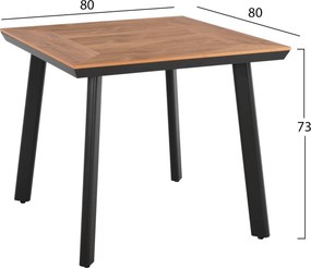 ΣΕΤ ΤΡΑΠΕΖΑΡΙΑ 3ΤΜΧ ΤΡΑΠΕΖΙ ΑΛΟΥΜΙΝΙΟΥ 80X80 &amp; ΠΟΛΥΘΡΟΝΕΣ ΑΝΘΡΑΚΙ HM11444