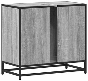 Ντουλάπι νιπτήρα μπάνιου γκρι Sonoma 65x33x60 cm - Γκρι