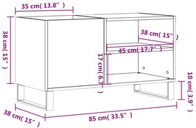 Δισκοθήκη Λευκή 85 x 38 x 48 εκ. από Επεξεργασμένο Ξύλο - Λευκό