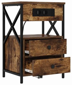 vidaXL Κομοδίνο Καπνιστή δρυς 40 x 31 x 60 εκ. Επεξεργασμένο ξύλο
