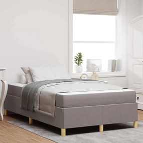 vidaXL Κρεβάτι με ελατήρια Ταμπά και Λευκό 120 x 190 cm ύφασμα