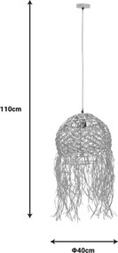 Φωτιστικό οροφής Amelon Inart E27 φυσικό Φ40x110εκ