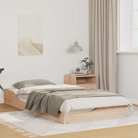 vidaXL Κρεβάτι δαπέδου Καφέ 90 x 200 cm Μασίφ ξύλο πεύκου
